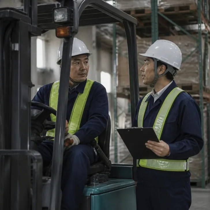 物流センターで配車担当が紹介会社とオンラインで話す場面(イメージ)